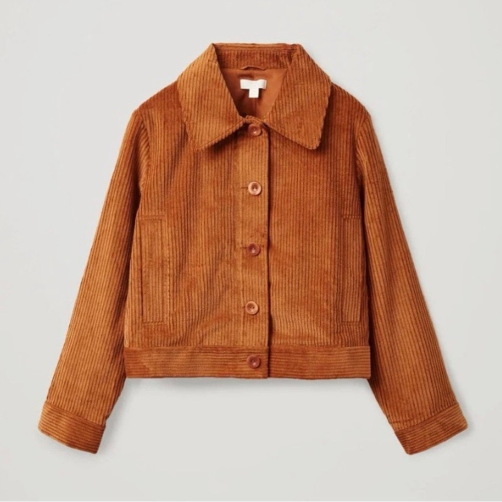 Cos Camel Corduroy Button-Front Jacket